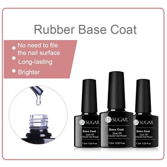 UR SUGAR top &amp; base coat uv led soak off gel polish top coat ur sugar Produk Good Quality