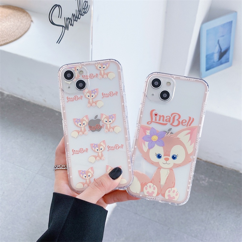 Disney Little Fox Phone Case iPhone 11 12 13 Pro Max 7 8 Plus X XR XS transparent Anti-fall Straight edge Soft TPU Casing