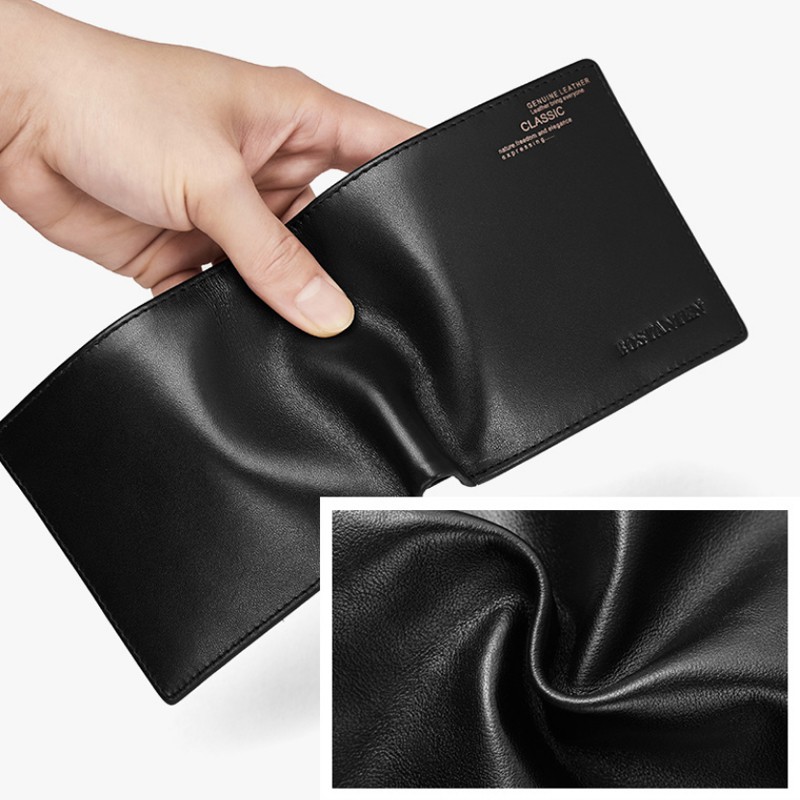 BOSTANTEN Dompet Pria Classic Kulit Sapi Asli Hitam/Coklat-6