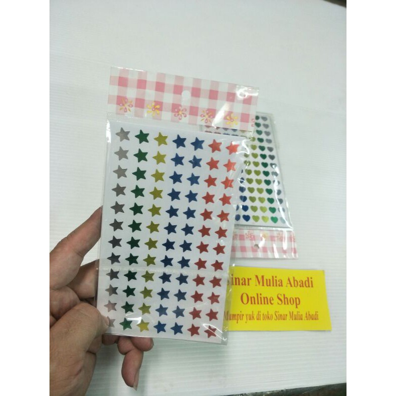 Pusat Grosir Stiker Label Bintang 420 Pcs Atau Hati 520 Pcs / Star Or Heart / Bungkus 1gr39JaUjdWAMbG