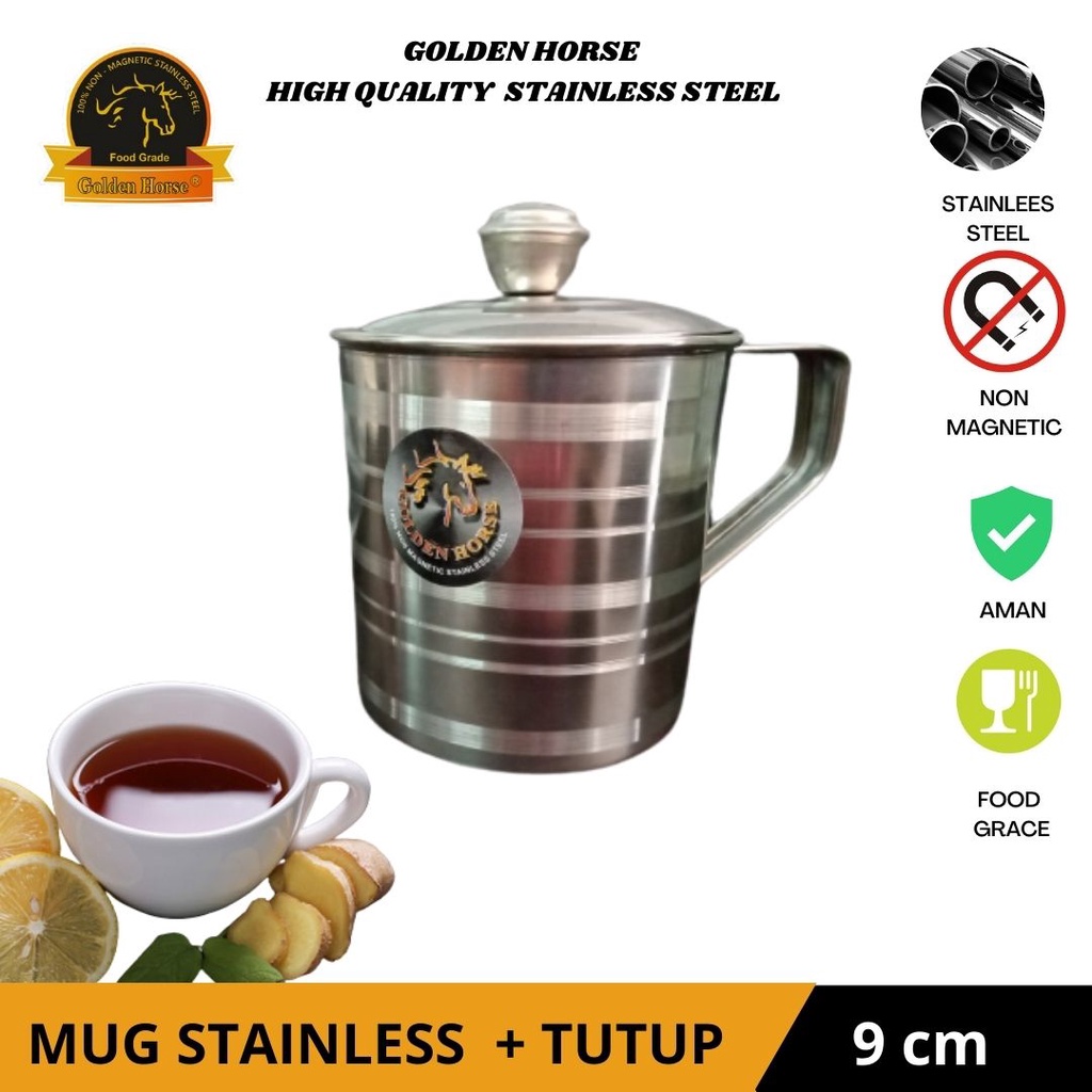 MUG STAINLESS STEEL - MUG 9 CM+TUTUP