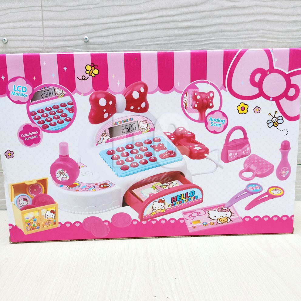 Hello Cash Register Hello Kitty Mainan Mesin Kasir Pita Mini Supermarket Kasir-kasiran