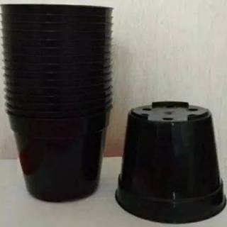  Pot  plastik  warna hitam  diameter 17 cm jual  pot  plastik  