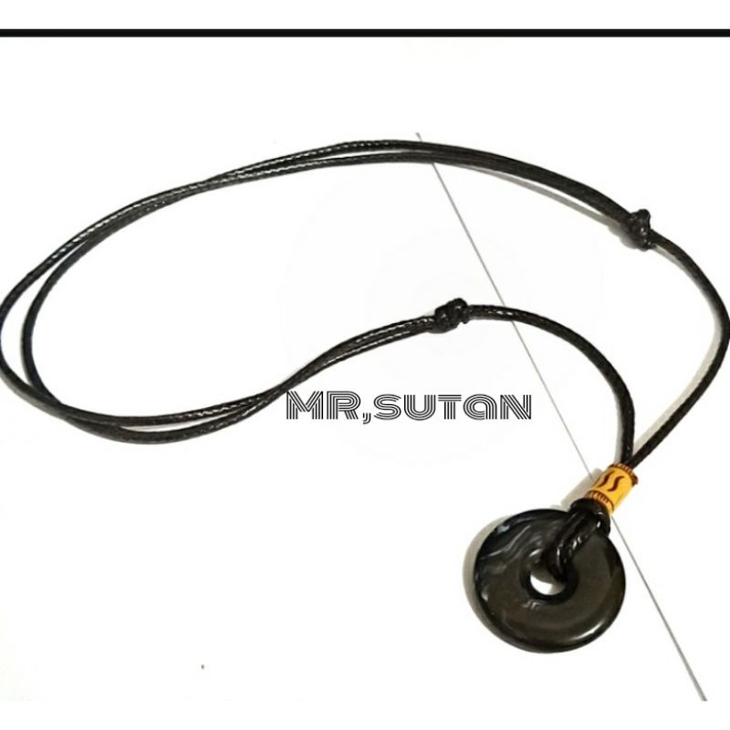 Kalung Pria Dan wanita Tali Korea Asli Bandul Giok Hitam Terbaru