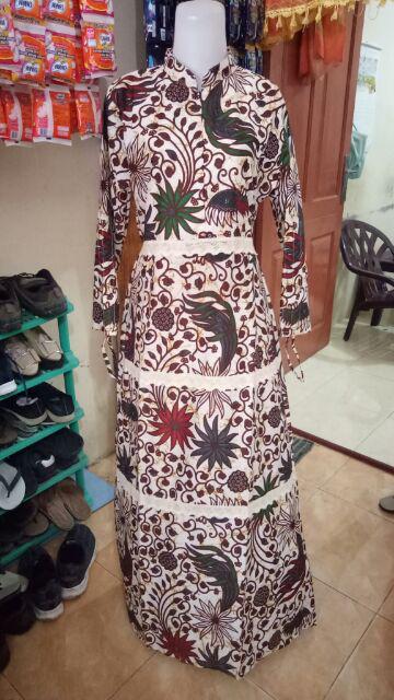 Ms Gamis Batik Sriwedari Maxi Super Jumbo Xxl Ld 110c. Bumil/busui Katun Sogan