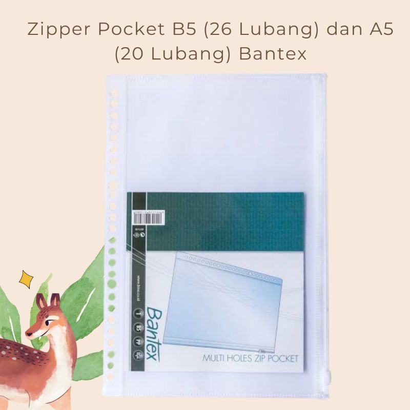

SN73 Zipper Pocket Bantex B5 dan A5 / Zipper Bag Bantex B5 A5
