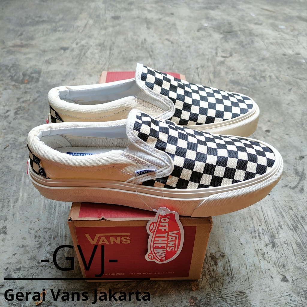 (BISA GRAB) VANS SLIP ON OG CHECKERBOARD BLACK WHITE WAFFLE DT PREMIUM BNIB | VANS SLIP ON ORIGINAL-7