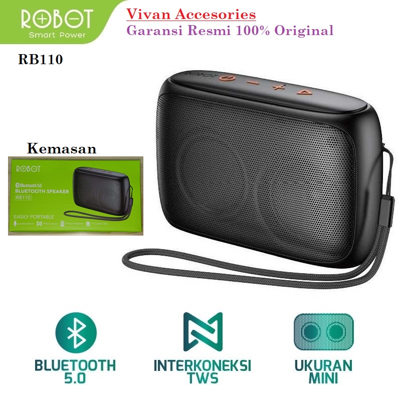 ROBOT RB110 Speaker Bluetooth 5.0 Mini Portable Support Micro SD &amp; USB