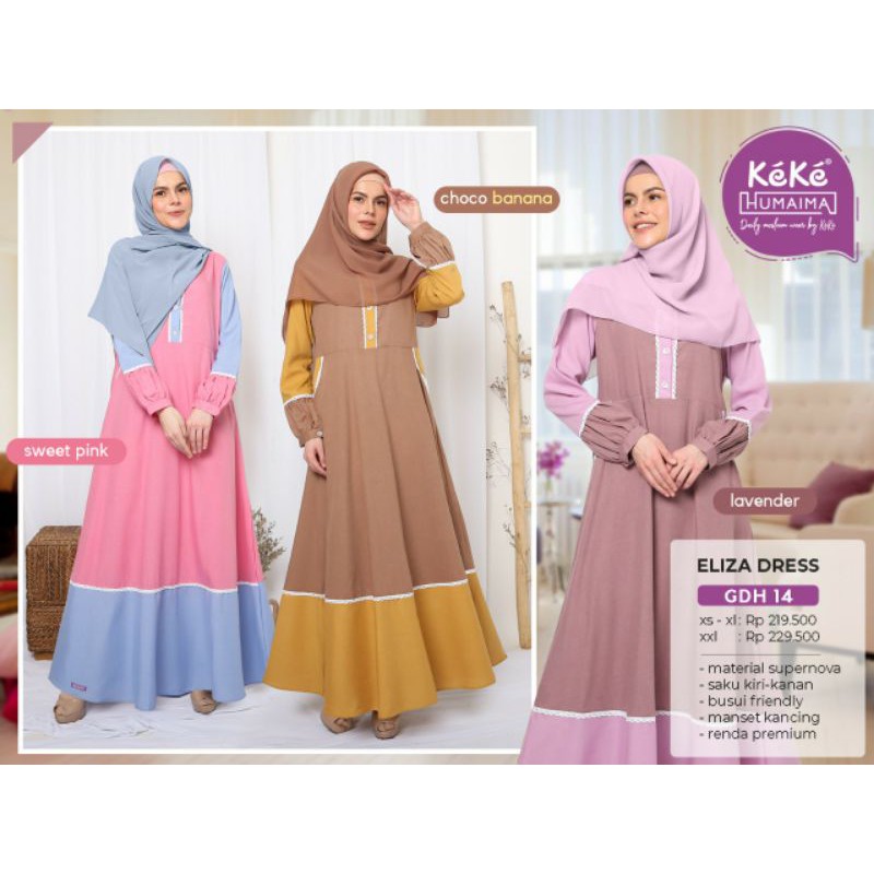 Gamis Dewasa Keke Humaima ~ Eliza Dress GDH 14 ~