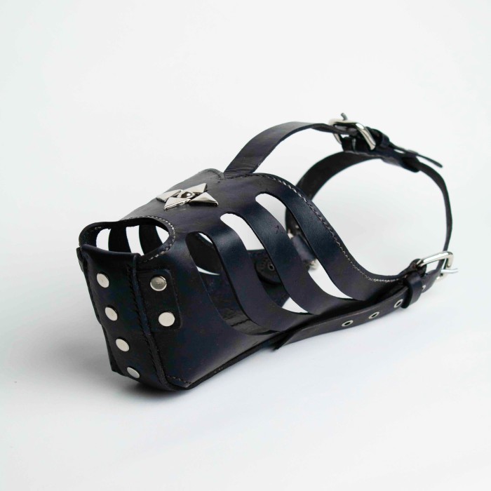 Genuine Leather Working Dog Muzzle Brongsong Kulit Brangus Anjing Herder Rotweiler Doberman K9