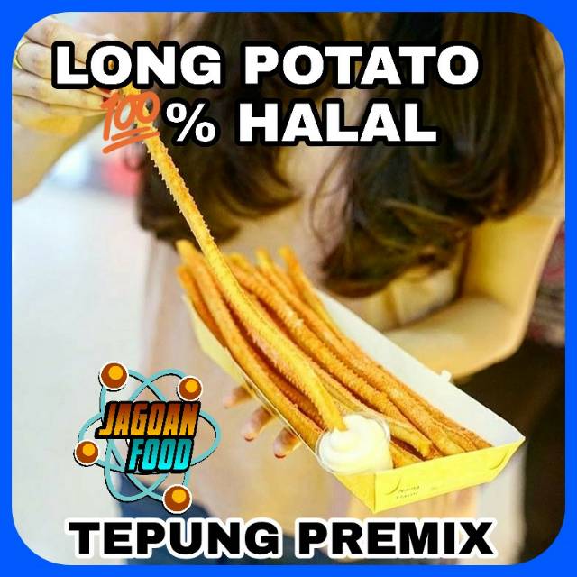 

500 gram TEPUNG PREMIX LONG POTATO KENTANG PANJANG 100% HALAL ORGANIK DAN LEZAT, 100% BERHASIL