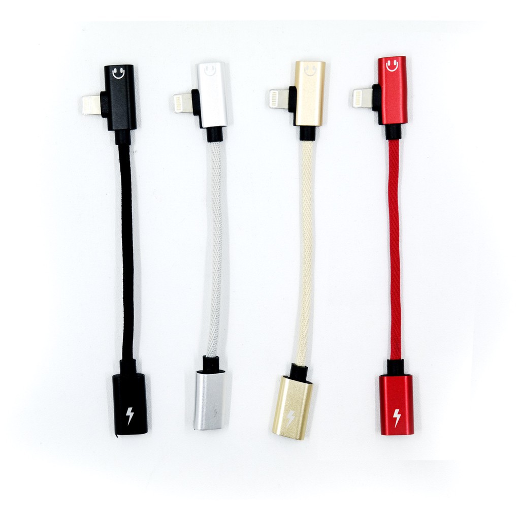 KABEL ADAPTER LIGHTNING JH-011A 2 IN 1 TO CHARGING DAN AUDIO