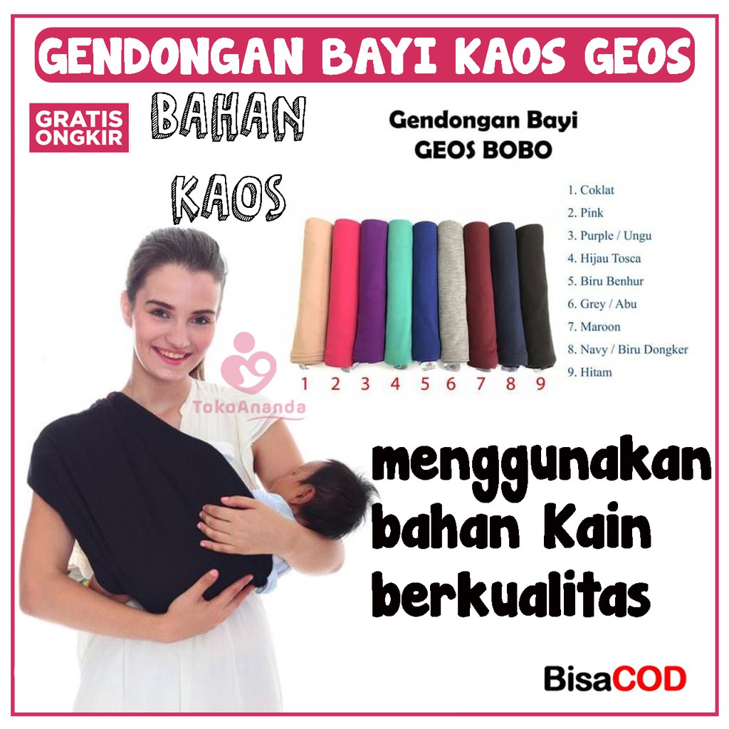 GEOS GENDONGAN BAYI / GENDONGAN BAYI / GENDONGAN BAYI DEPAN / GENDONGAN KAOS / GENDONGAN