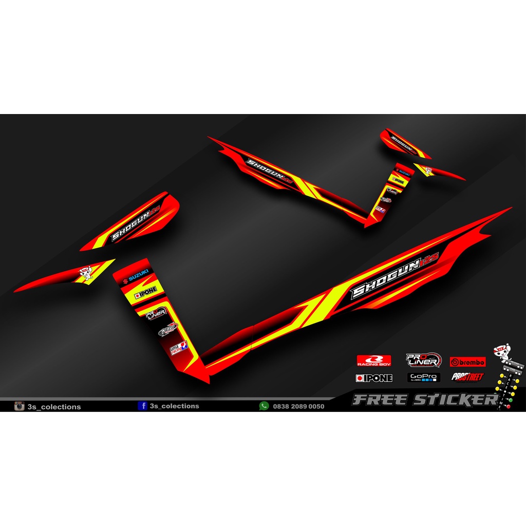 Sticker Striping Variasi Shogun 125 R - Striping Shogun 125 R Motif Simple