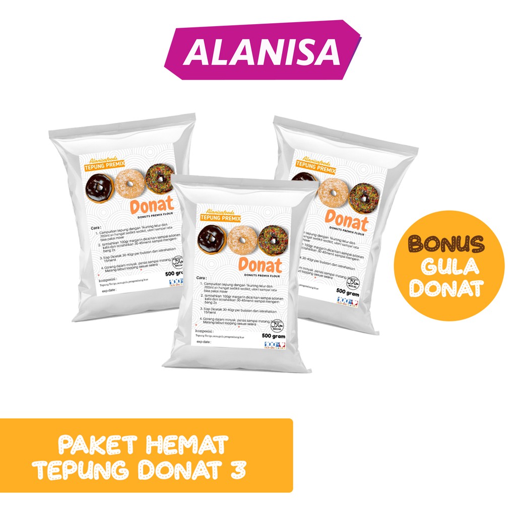 

PROMO HEMAT 3 TEPUNG DONAT BONUS GULA DONAT ORI