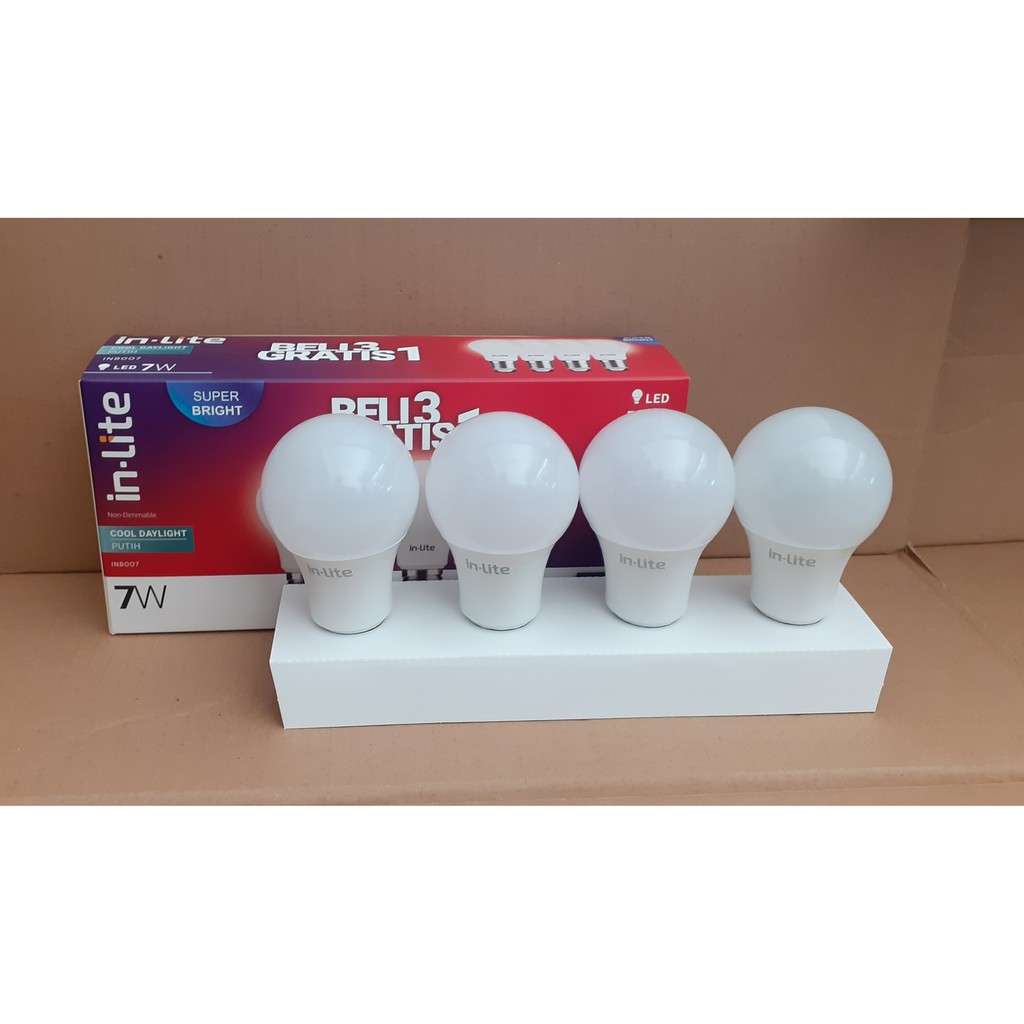 Lampu LED Inlite 7 watt In-Lite BELI 3 GRATIS 1