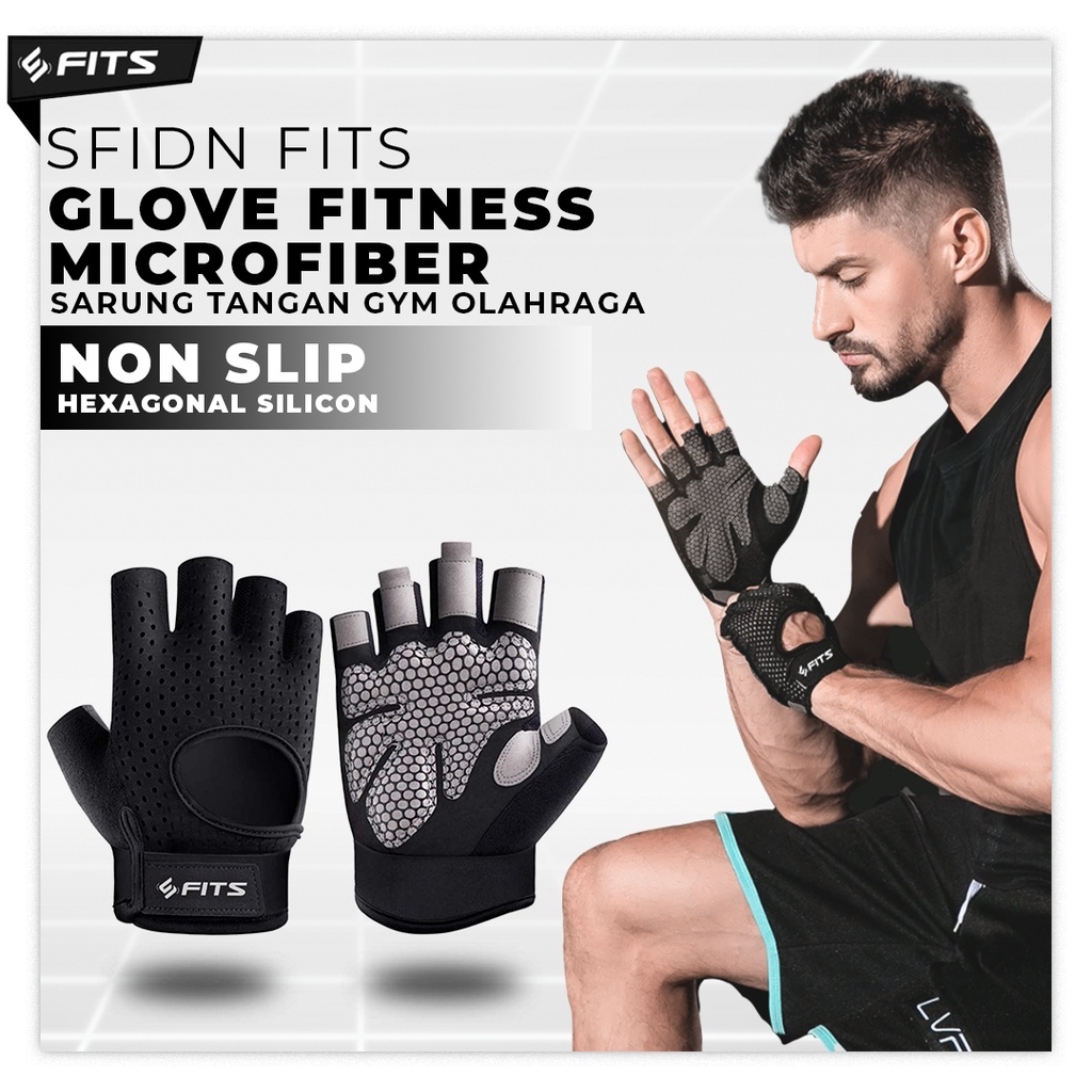 SFIDN FITS Glove Fitness Gym Microfiber Sarung Tangan Fitness Gym Sepeda Olahraga