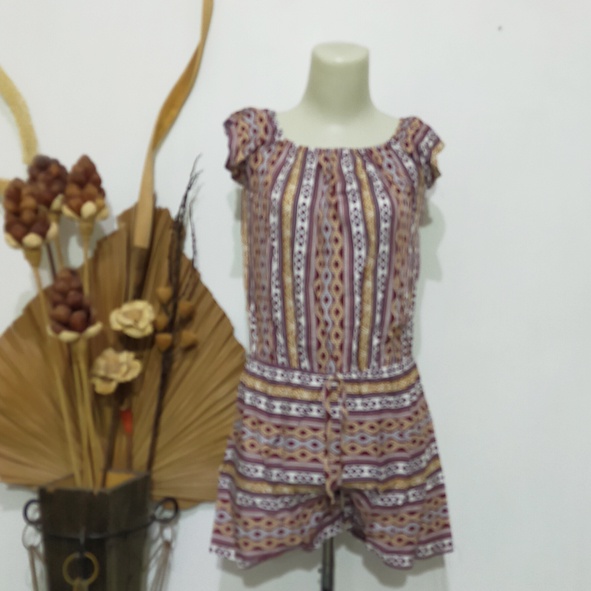 JAMSUIT SABRINA PENDEK ETNIK BALI (pilih motif)