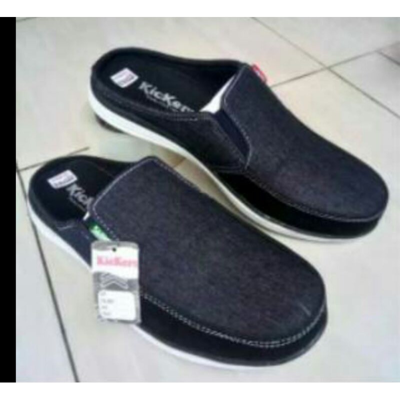 Sandal slide kain levis combinasi selop kain levis combinasi nyaman dipakai