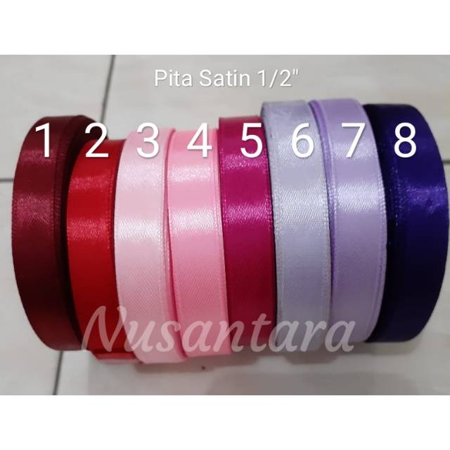 Pita Satin 1/2&quot; per roll, Pita satin 1/2 inch red series, Pita satin 1.25cm seri merah