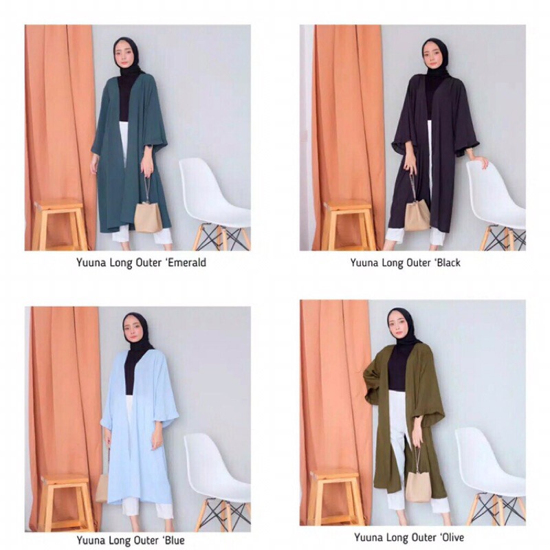 YUUNA LONG OUTER - Outer wanita masa kini / Cardigan murah / Outerwear