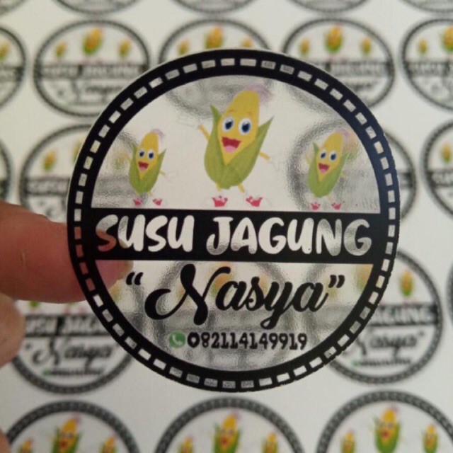 Cetak Stiker Label Kemasan Transparan Anti Air Cutting Bulat / Kotak Cocok Unt. Cup Minuman/Makanan-4