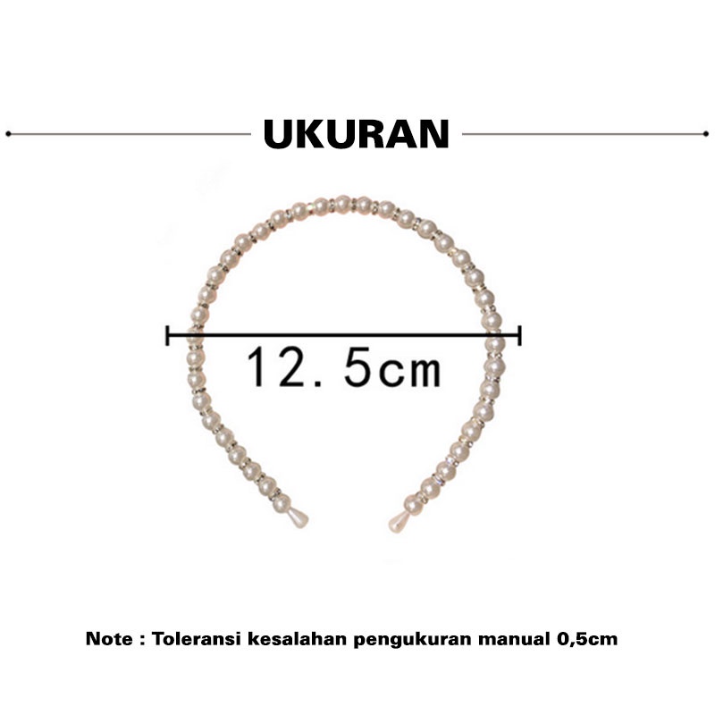 Bando Korea Perempuan Dewasa Motif Pearl Mutiara Bandana Fashion style Wanita korea Aksesoris Hiasan Rambut Wanita Import AK125