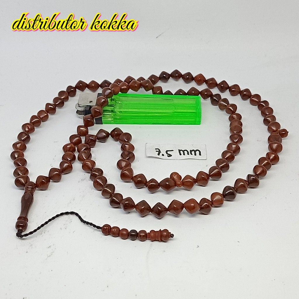 ( SUPER MURAH ) Tasbih Kokka kaukah 99 wajik polos 7 mm coklat