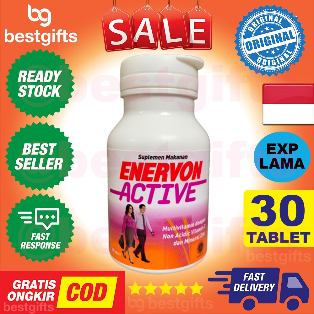 ENERVON C MULTIVITAMIN VITAMIN VIT C IMUN IMUNITAS METABOLISME KEKEBALAN DAYA TAHAN TUBUH 30 TABLET