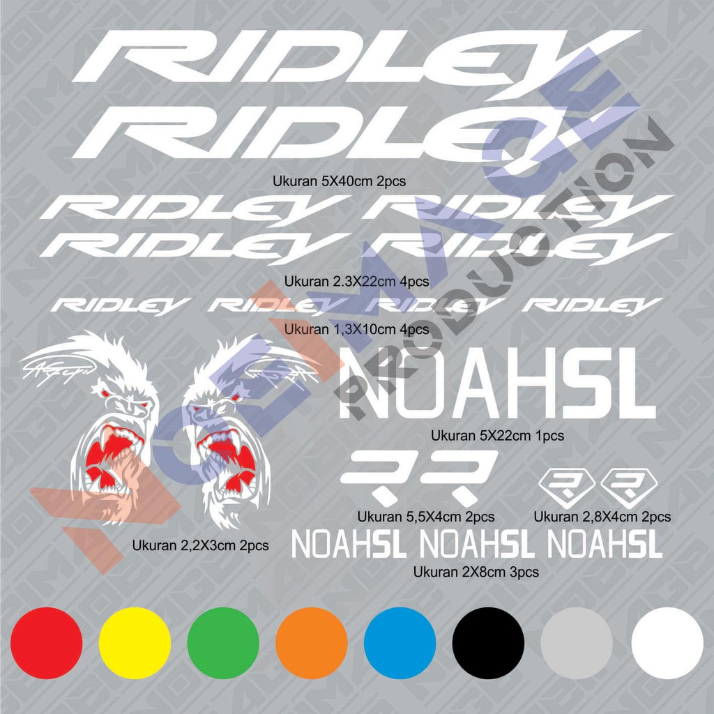 STICKER SEPEDA CUSTOM RIDLEY NOAH SL GORILLA