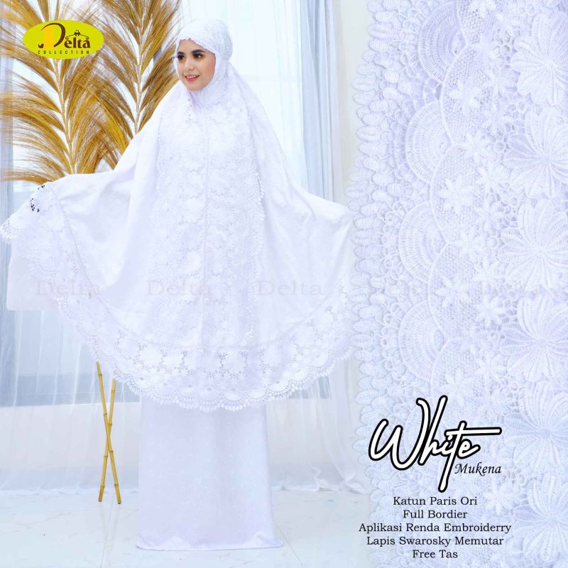 Dlt Mukena Putih Bordir Premium - 0905