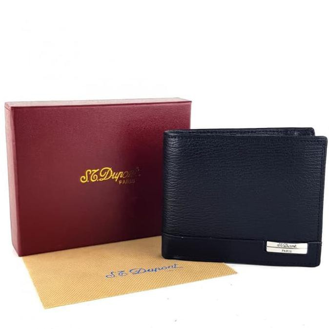 607J Dompet Kulit Import  Brandedst St Dupont Sgss-12 Black Top