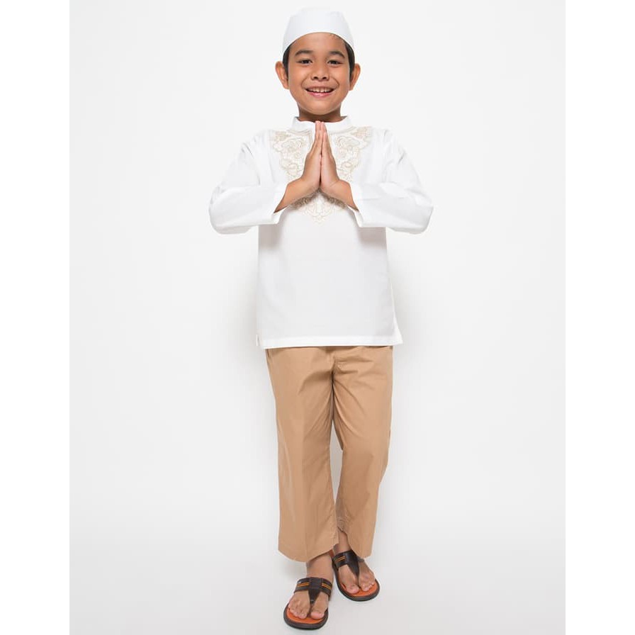 Baju Koko Anak Little M Long Sleeve Lengkap Dengan Peci By Matahari Mall