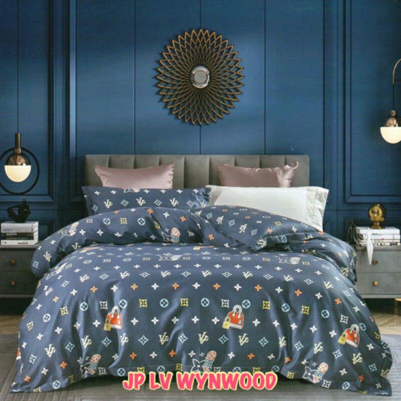 kain sprei katun jepang motif LV wynwood