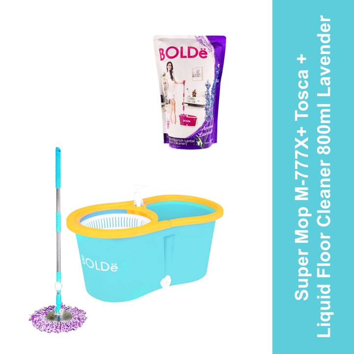 BOLDe Pel Lantai + Sabun Pembersih Lantai Lavender / Super Mop + Lavender Liquid Floor Cleaner M-777