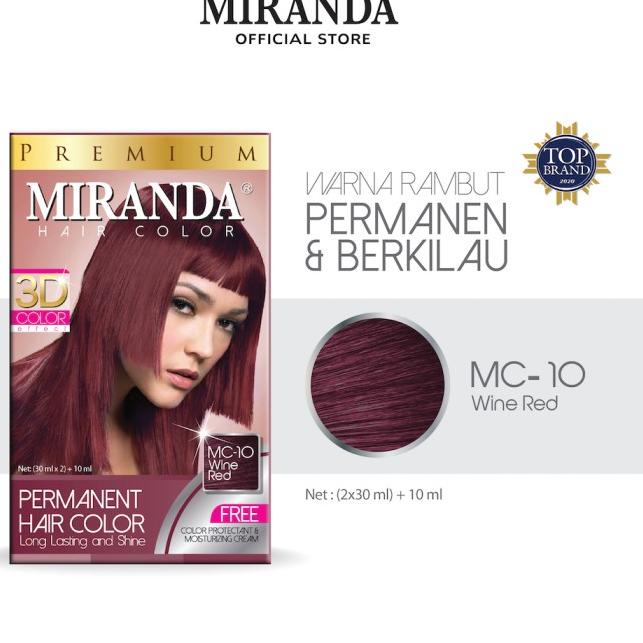 ➹ Miranda Hair Color Premium (Cat Rambut Permanen) Red Series 30ml - Wine Red ❆