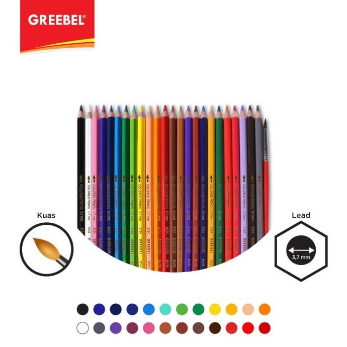 

GREEBEL 6724 3.7 Extra Strong Water Colour Pencil 24 Warna