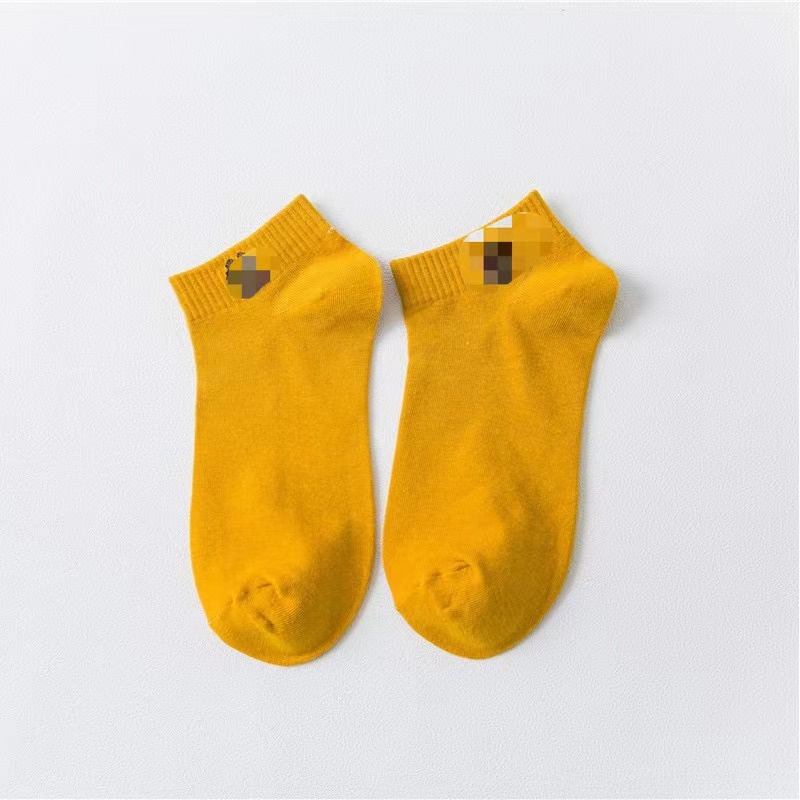【CT】Kaos Kaki Fashion Unisex Motif Line Beruang Brown Wanita Pria Murah Import #KK 01-KUNING
