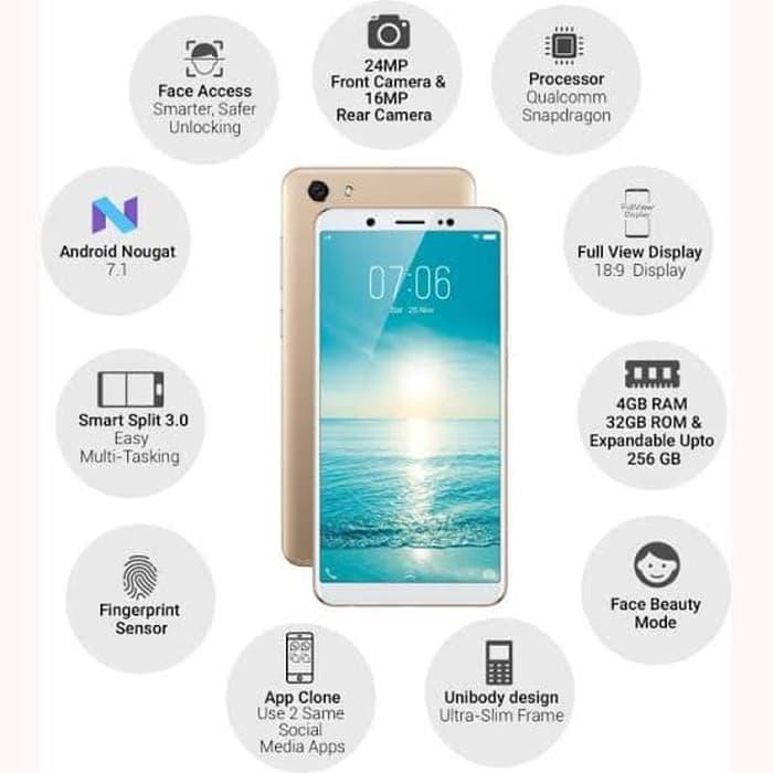 Harga Murah Hp  [Baru] Vivo V7 Garansi Resmi Vivo Indonesia - Emas Handphone/HP