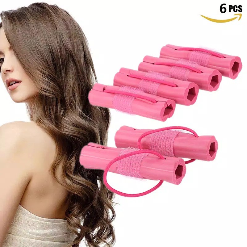 TBI Alat Pengeriting Rambut DIY 6pcs Soft Spons Hair Curler Roller Velcro