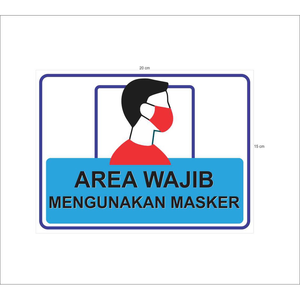 Stiker Area Wajib Memakai Masker Shopee Indonesia