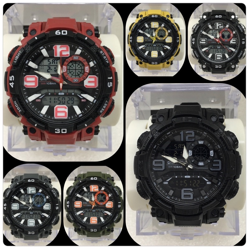 Jam Tangan Pria Cowo Analog Digital Double Time Dual Time Original DIGITEC DA 2030T DA2030 DA-2030T 