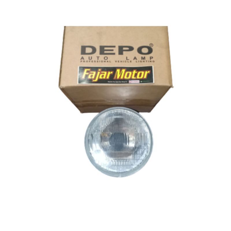 DEPO REFLEKTOR AUTO LAMP BULAT KACA BENING 7 INCHI