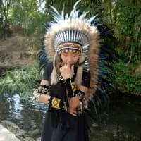 warbonnet/topi indian/topi carnaval, pesta /topi bulu ayam