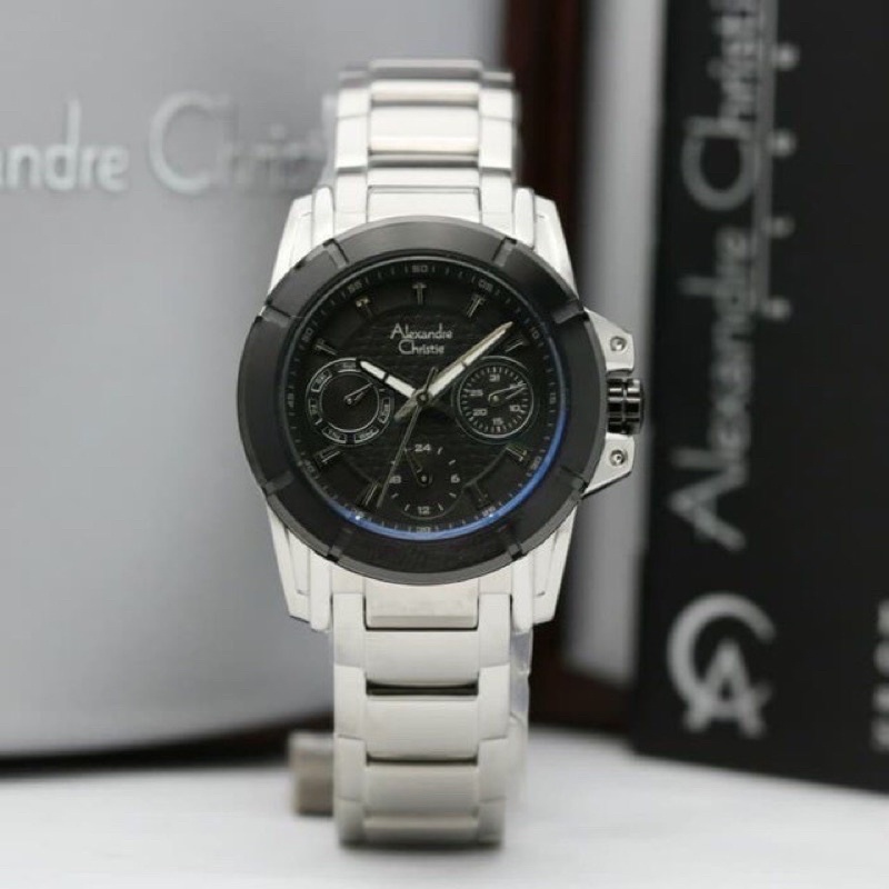 JAM TANGAN WANITA ALEXANDRE CHRISTIE AC 6226 / AC6226 SILVER BLACK ORIGINAL