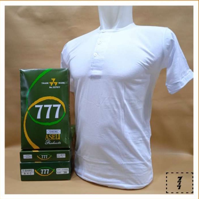 1 Pcs Kaos Dalam T-Shirt 777 - Oblong Pria - Warna Putih