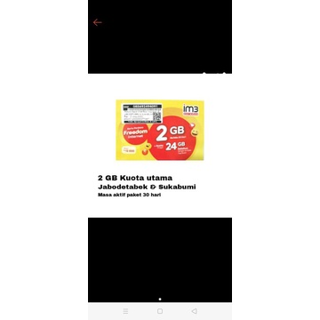 perdana Indosat 30gb