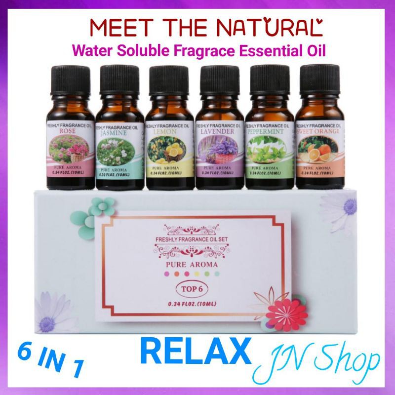 Essential oil Taffware Pure Aroma Essential Fragrance Oil Aromatherapy 6 in 1 10ml - RHJY Waterbase