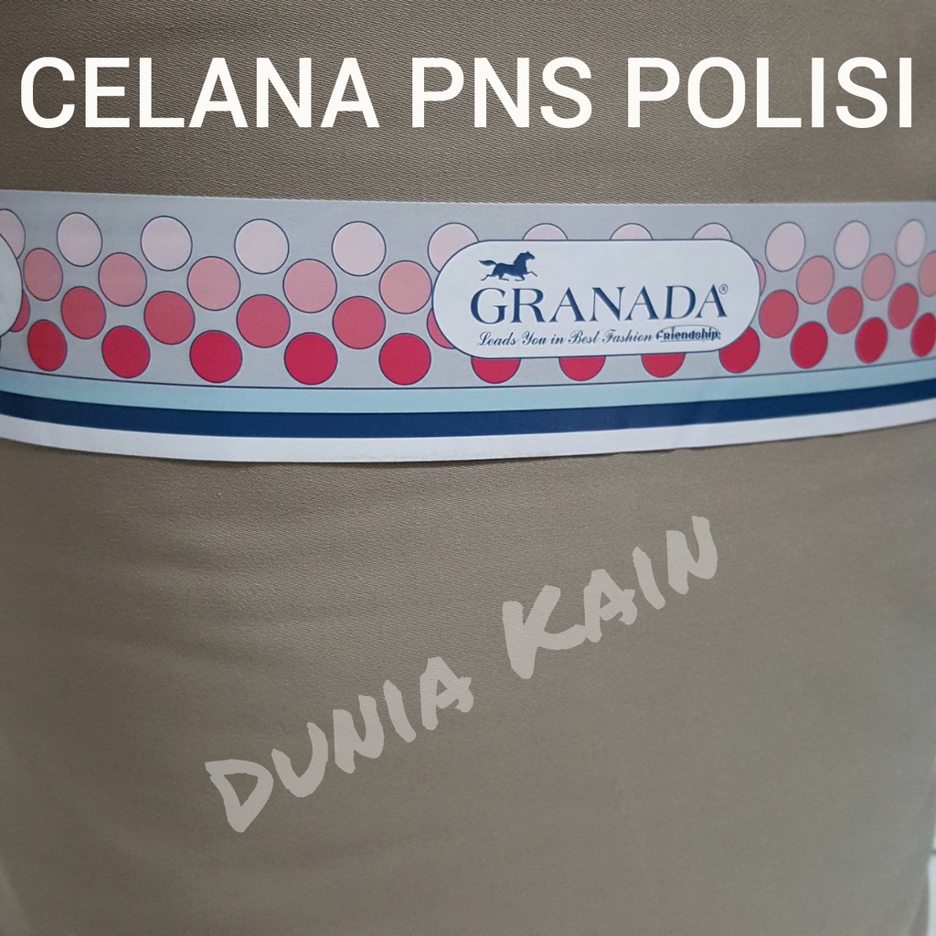 Bahan Kain Seragam Warna Celana PNS Polisi Polri merek Granada (Harga per 0.1meter)