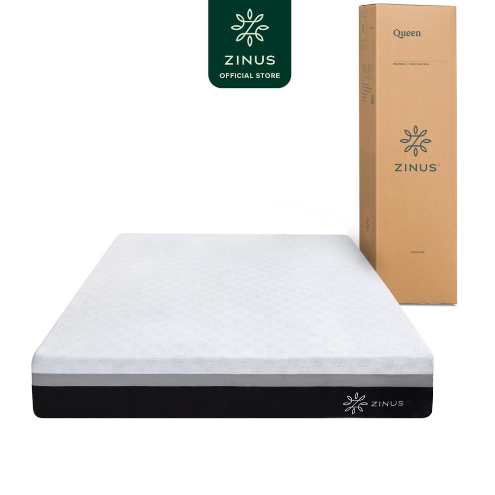 ZINUS KASUR SPRING BED POCKET HYBRID / MOTION ISOLATION / ANTIBACTERIAL MEMORY FOAM / MATTRESS IN A 